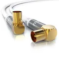 Produktbild: CSL - 10m Antennenkabel 8k 4k HDTV 135dB 75 Ohm 90Grad gewinkelt - Premium An...
