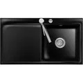 Produktbild: Flächenbündige Spüle MERA 90 Nero mit Becken rechts und Excenterbedienung