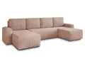 Produktbild: Sofnet Wohnlandschaft mit Schlaffunktion Roma - U-Form Couch, Schlafsofa mit Bettkasten, Couchgranitur mit Bettfunktion, Big Sofa, Cord Stoff (Pink (Poso 052))