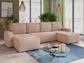 Produktbild: Sofnet Wohnlandschaft Roma U, mit Schlaffunktion und Bettkasten, U-Form Couch, Cord Stoff, Schlafsofa mit Wellenfeder