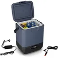 Produktbild: Klarstein 12l Mobiler Mini-kühlschrank Mit Großem Fach, Lcd-panel, Starkem Kompressor & Anti-schock-technologie - Ideal Als Kühlbox Für Camping, Büro Oder Unterwegs