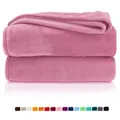 Produktbild: Kuscheldecke flauschig Flanell Wohndecke warm Oekotex Tagesdecke Überwurf Sofadecke fusselfrei Fleecedecke Super Soft Decke 130x170 cm Typ380 Woodrose