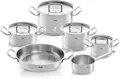 Produktbild: Fissler Topf-Set Original-Profi Collection, Edelstahl 18/10 (Set, 6-tlg., Kochtopf 16/20/24cm, Bratentopf 20cm, Kasserolle 16cm, Pfanne 28cm), induktionsgeeignet, Metalldeckelausführung, Made in Germany