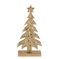 Produktbild: EGLO LIVING Deko Baum Baliguian, Weihnachtsdeko Wohnzimmer, Tischdeko Weihnachten aus Holz in Natur und Metall in Gold, Adventsdeko Fensterbank, 27 x 13 cm