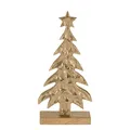 Produktbild: Deko Baum Weihnachtsdeko Fensterbank Tischdeko Gold Holz Natur 27x13cm