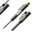 Produktbild: Tracer Tieflochmarker Bleistift Seitenhalter (120mm, ausziehbarer 2B Baustift mit eingebautem Spitzer). Tischler Bleistift//Tiefenlochmarker