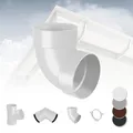Produktbild: RAINWAY L Regenrinnen System (Rohrbogen 87° zweifach weiß) - PVC-U Kunststoff in 4 Farben, für Dachflächen > 100m² empfohlen, Eckstück Bogen 87 Grad