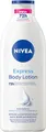 Produktbild: NIVEA Express Body Lotion, extra schnell einziehende Körperlotion, Körpercreme mit purem Hyaluron, Meeresmineralien und NIVEA Tiefenpflege Serum (400 ml)