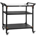 Produktbild: BBQ-Toro Grillwagen 94 x 61 x 90 cm | Schwarz | Grilltisch mit großer Arbeitsfläche | Grill Beistelltisch, Outdoor Grill Trolley | Grilltisch Outdoor, Servierwagen mit Edelstahl Ablagefläche