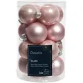 Produktbild: Decoris 16 Weihnachtskugeln 3,5cm Glas Christbaumkugeln Weihnachtsbaumkugeln Puderrosa