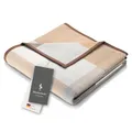 Produktbild: biederlack® flauschig-weiche Kuscheldecke Pure Cotton Karo - beige I Made in Germany I Öko-Tex I Sofa-Decke aus 100% Baumwolle in 150x200 cm I beige-braun Karierte Wohndecke I nachhaltig produziert