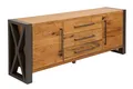 Produktbild: Sideboard Wildeiche Metall 200 cm H: 81 cm Kufengestell Schubladen Industrial