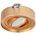 Produktbild: EDO Einbauspot Gold Rund SKAND MINI - Schwenkbarer Deckenstrahler Kompatibel mit GU10 Fassung - Moderne Aluminium Unterputz Spotlampe ø95x30mm - Einbaustrahler für Wohnzimmer, Küche, Flur, Büro