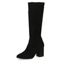 Produktbild: CAPRICE Damen Hohe Stiefel mit Absatz Memotion bis zum Knie Blockabsatz Weite G, Schwarz (Black Stretch), 36 EU