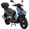 Produktbild: Motorroller Mustang FI 50 ccm 45 kmh EURO 5 blau-grau inkl. Topcase - Blau/Grau