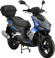 Produktbild: Motorroller Mustang FI 50 ccm 45 kmh EURO 5 blau-grau inkl. Topcase