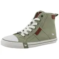 Produktbild: Mustang Shoes Winona Plateausneaker Freizeitschuh, High Top-Sneaker, Schnürboots, kontrastreiche Details grün 37 EU