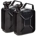 Produktbild: BW® Kraftstoffkanister Metall Benzinkanister 2x 5 Liter - Schwarz - RAL 9005 - TÜV-geprüft und UN-Zulassung - Made in Europe