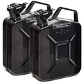 Produktbild: BW® Kraftstoffkanister Metall Benzinkanister 2x 5 Liter - Schwarz - RAL 9005 - TÜV-geprüft und UN-Zulassung - Made in Europe