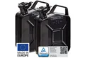 Produktbild: BW Benzinkanister Metall Kraftstoffkanister 2x 5 Liter - Schwarz - RAL 9005 (nach NATO Standard, Made in Europe), TÜV-geprüft und UN-Zulassung