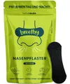 Produktbild: Breethy Nasenpflaster Schwarz 30 Stück von - Nasenstrips gegen Schnarchen - E...
