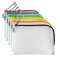 Produktbild: HERMA Dokumententasche A5 mit Reißverschluss Set, 10 Stück, kleine wasserdichte Reißverschlusstasche, verschließbare Dokumentenmappe aus Kunstoff mit Zipper, halb-transparent, 26 x 20 cm