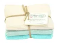 Produktbild: Solwang Putzlappen natur/hell aqua/aqua gestrickt Wischlappen Baumwolle Wischtücher Edelstahl