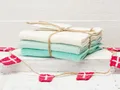 Produktbild: Solwang Wischtuch NATUR BLAU AQUA KOMBI gestrickt 3er Set Küchentuch Spültuch