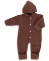 Produktbild: Engel Overall mit Kapuze, 100% Schurwolle Fleece, Natur, Gr. 50/56-86/92, 4 Farben (74-80, Zimt Melange)