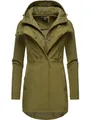 Produktbild: Ragwear Damen Softshellmantel lange Übergangsjacke Outdoormantel mit Kapuze Ybela Light Olive23 Gr. 3XL