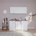 Produktbild: Miniküche Economy m. Geräten Weiß/ Nussbaum ca. 150 cm
