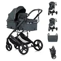Produktbild: Chipolino Kinderwagen 2 in 1 Amore Getränkehalter Wickeltasche Fußabdeckung Korb, Farbe:tuerkis
