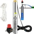 Produktbild: VEVOR 76 mm Tiefbrunnenpumpe 550 W Brunnenpumpe max. Durchfluss 50 L/min Tauchpumpe max. Förderhöhe 89 m Tauchwasserpumpe sandbeständig < 5% max.