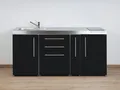 Produktbild: Stengel Miniküche MP 180 A Schwarz mit Kühlschrank und Apothekerauszug