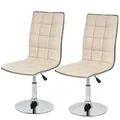 Produktbild: 2er-Set Esszimmerstuhl MCW-C41, Stuhl Lehnstuhl, Kunstleder creme