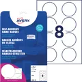 Produktbild: AVZ J4881-20 - Namens-Etiketten, Folie, rund, Ø 65 mm, 160 Stück, weiß