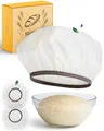 Produktbild: KRUSTENZAUBER 2x Abdeckhaube für Gärkörbe - Wiederverwendbar Gärfolie als Brot backen Zubehör – Gärhauben schaffen ideale Bedingungen für die Teiggärung – perfekt für Sauerteig und andere Brotteige