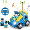 Produktbild: Pup Go Fernbedienung Cartoon Polizeiauto für Kinder 1 2 3 Jahre, Ferngesteuertes Auto Spielzeug mit Musik und Licht, Radio Control Rennwagen Kinderspielzeug, Ideal RC Auto Geschenk für Junge