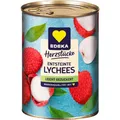 Produktbild: Edeka Obstkonserve Herzstücke entsteinte Lychees, leicht gezuckert, ganze Frucht, 225 g