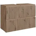 Produktbild: Vicco Waschbeckenunterschrank, Eiche Artisan, Holzwerkstoff, 2 Schubladen, Rechteckig, 80x58x35 cm, Badezimmer, Badezimmerschränke, Waschbeckenunterschränke