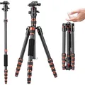 Produktbild: K&F Concept Leichtes Reisstativ mit 360-Grad-Kugelkopf und Monopod-Funktion (Carbon) (KF09.077V3)