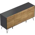 Produktbild: Posseik Sideboard Industrial H Stehend 4 Türen 155 cm Grafit Eiche Front