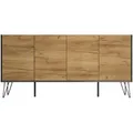 Produktbild: Mid.you Sideboard Posseik Industrial, Graphit, Eiche, Metall, 155x75.8x42 cm, stehend, Wohnzimmer, Kommoden & Sideboards, Sideboards