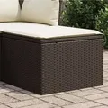 Produktbild: vidaXL Gartenhocker mit Kissen Braun 55x55x37 cm Poly Rattan