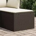 Produktbild: Gartenhocker mit Kissen Braun 55x55x37 cm Poly Rattan Vidaxl