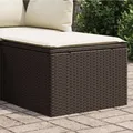 Produktbild: Gartenhocker mit Kissen Braun 55x55x37 cm Poly Rattan