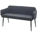 Produktbild: Mendler Sitzbank HWC-L13, Esszimmerbank Bank Polsterbank Garderobenbank Rückenlehne Armlehne Stoff/Textil 133cm ~ anthrazit