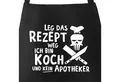 Produktbild: MoonWorks Grillschürze Grill-Schürze für Männer mit Spruch Leg das Rezept weg ich bin Koch und kein Apotheker Baumwoll-Schürze Küchenschürze Moonworks®, mit kreativem Aufdruck