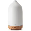 Produktbild: Recalma Keramik Aroma Diffuser Weiß 2-in-1 Luftbefeuchter Ultraleise LED Licht Timer 120ml Ätherische Öle Diffusor