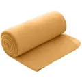 Produktbild: wometo Polar Fleecedecke 130x160 OEKO-TEX ca. 400g Gewicht, mit Antipilling & Kettelrand - Farbe gelb senfgelb